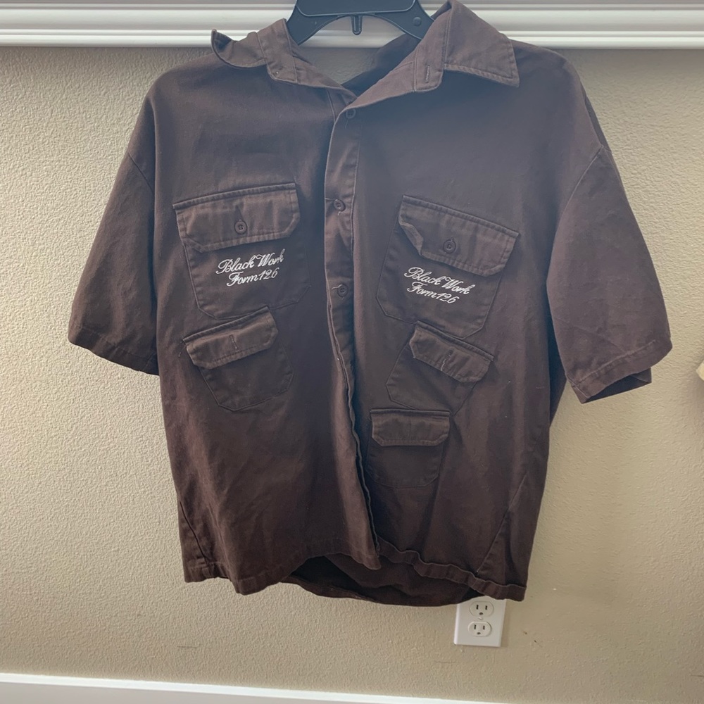 Brown button up